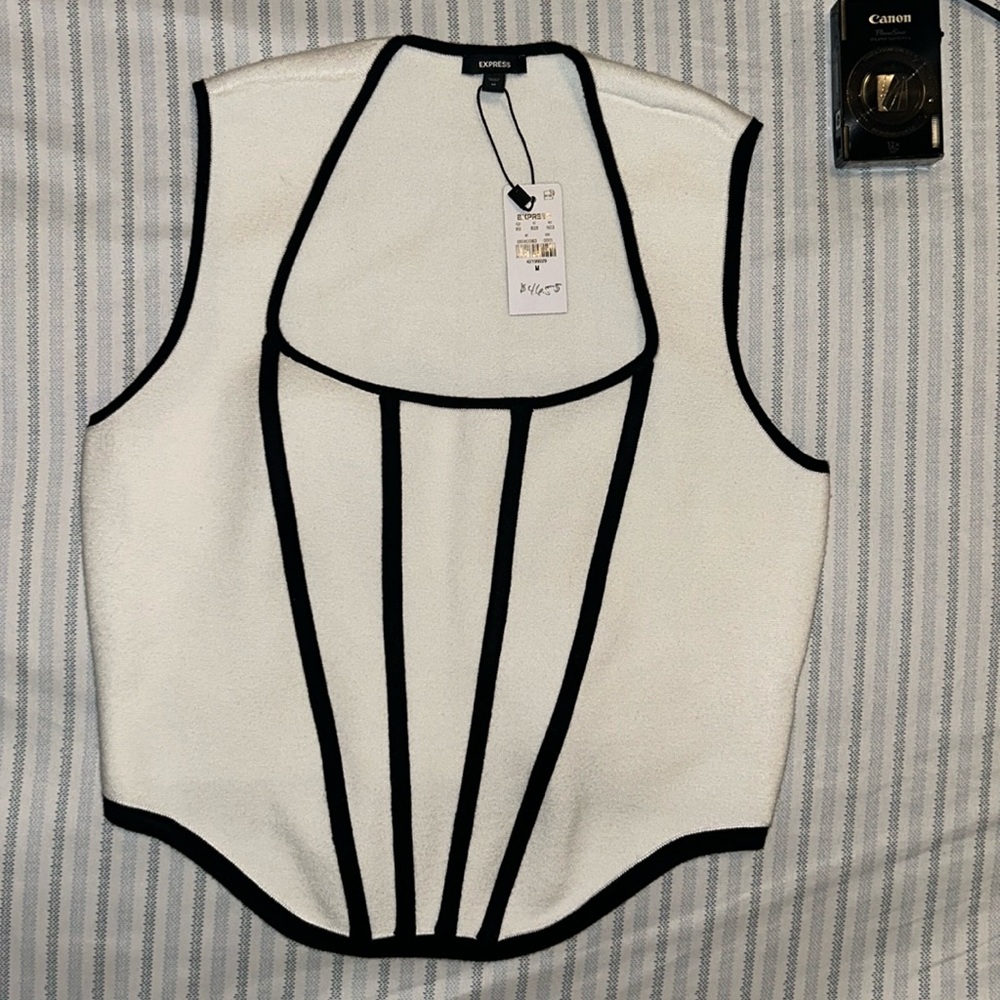 Express B&W Corset Top (NWT)